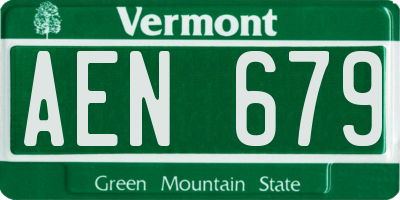 VT license plate AEN679