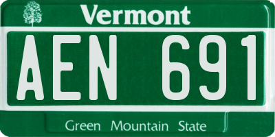 VT license plate AEN691