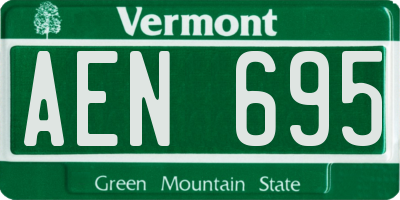 VT license plate AEN695