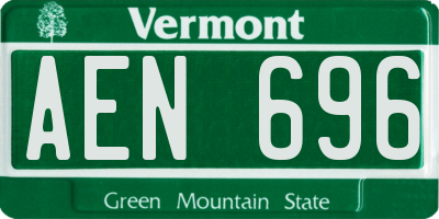 VT license plate AEN696