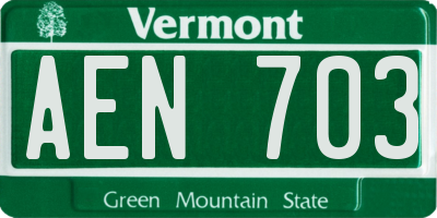 VT license plate AEN703
