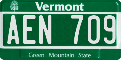 VT license plate AEN709