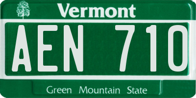 VT license plate AEN710