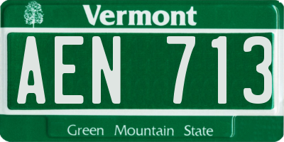 VT license plate AEN713