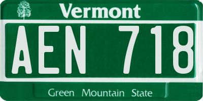 VT license plate AEN718