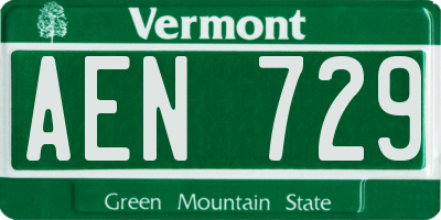 VT license plate AEN729