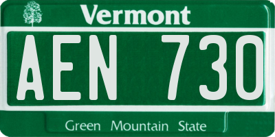 VT license plate AEN730