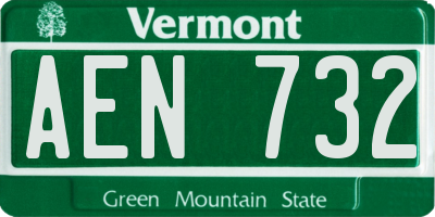 VT license plate AEN732