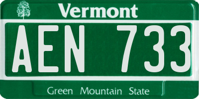VT license plate AEN733