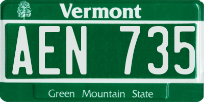 VT license plate AEN735