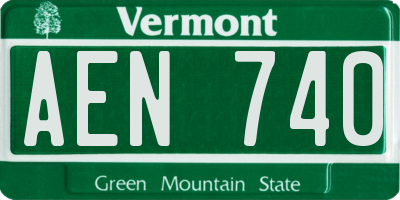 VT license plate AEN740