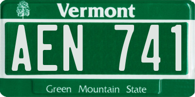 VT license plate AEN741