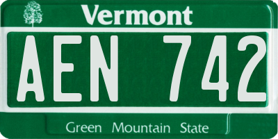 VT license plate AEN742