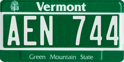 VT license plate AEN744