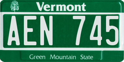 VT license plate AEN745