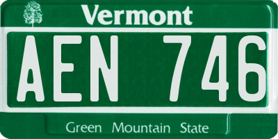 VT license plate AEN746