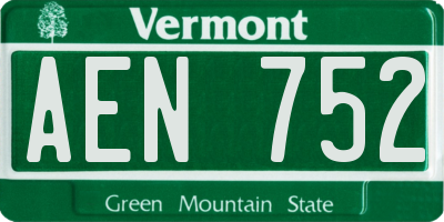 VT license plate AEN752
