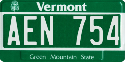 VT license plate AEN754