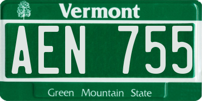VT license plate AEN755