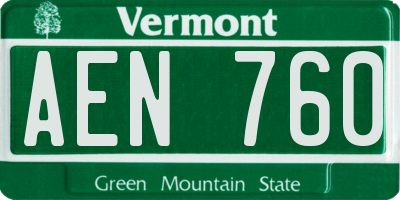 VT license plate AEN760