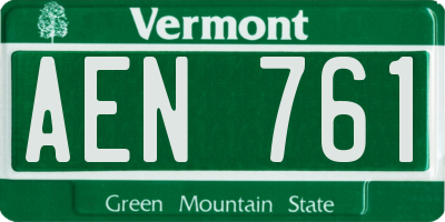 VT license plate AEN761