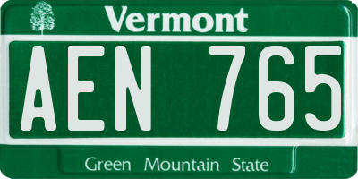 VT license plate AEN765