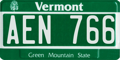 VT license plate AEN766