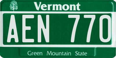 VT license plate AEN770