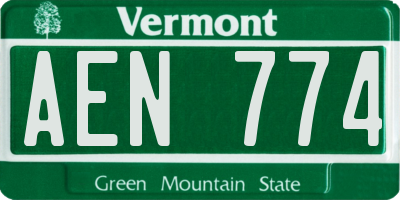 VT license plate AEN774