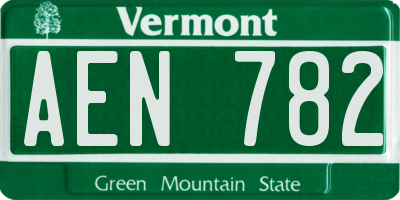 VT license plate AEN782