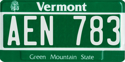 VT license plate AEN783