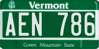 VT license plate AEN786
