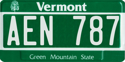VT license plate AEN787