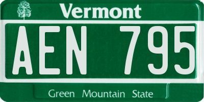 VT license plate AEN795