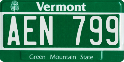 VT license plate AEN799