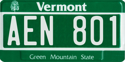 VT license plate AEN801