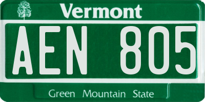 VT license plate AEN805