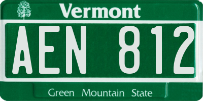 VT license plate AEN812