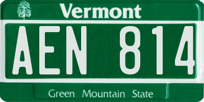 VT license plate AEN814