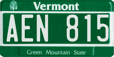 VT license plate AEN815
