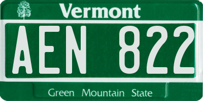 VT license plate AEN822