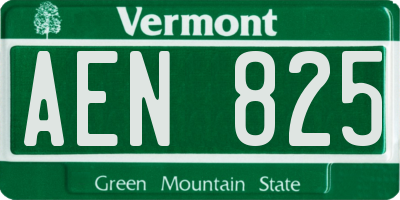 VT license plate AEN825