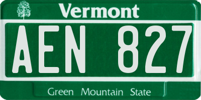 VT license plate AEN827