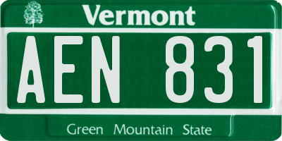 VT license plate AEN831