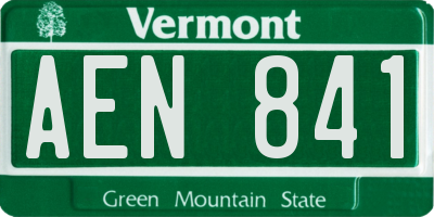 VT license plate AEN841