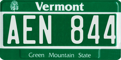 VT license plate AEN844
