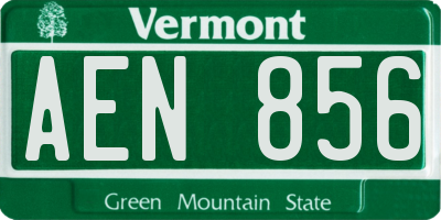 VT license plate AEN856