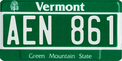 VT license plate AEN861