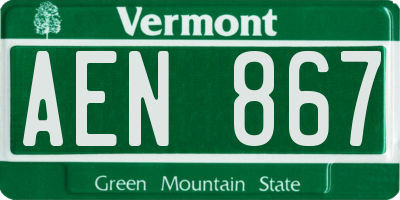 VT license plate AEN867