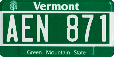 VT license plate AEN871